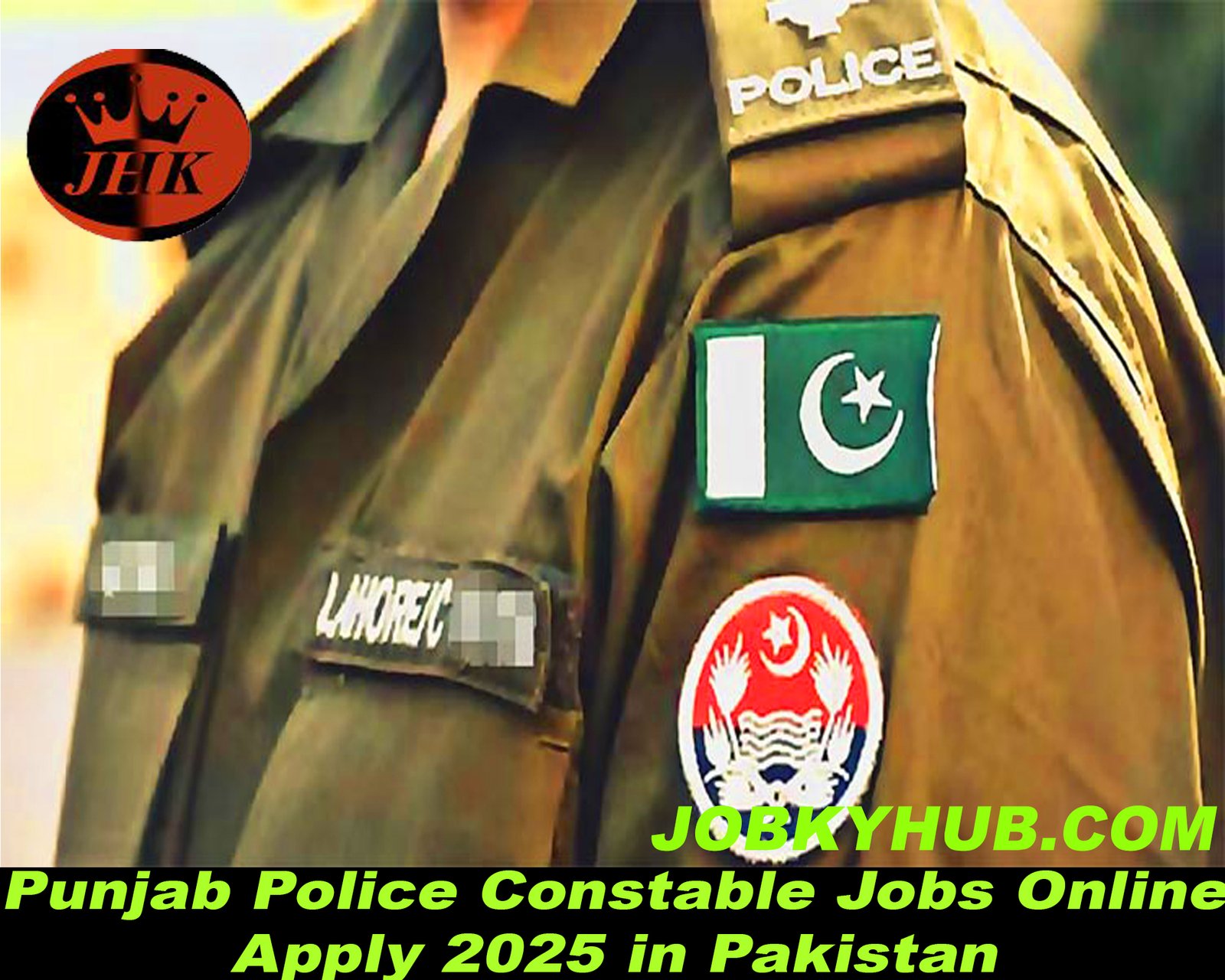 Punjab Police Constable logo and pakistan flag picture